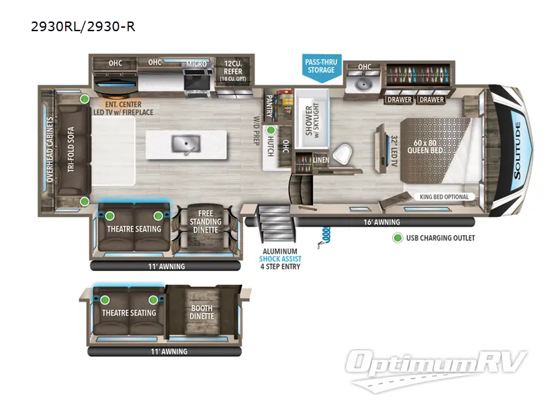 2022 Grand Design Solitude S-Class 2930RL Floorplan Photo