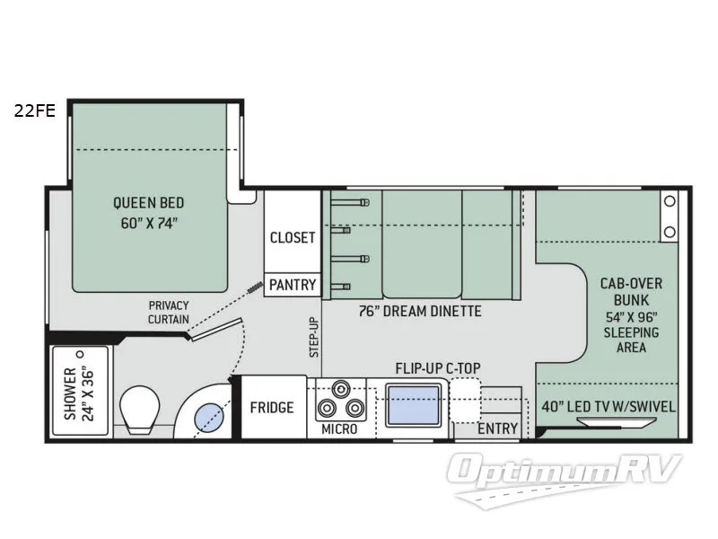 2018 Thor FREEDOM ELITE 22FE Floorplan Photo