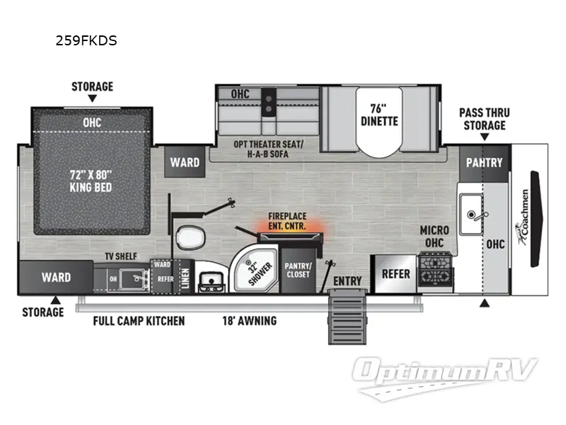 2024 Coachmen Freedom Express Ultra Lite 259FKDS Floorplan Photo