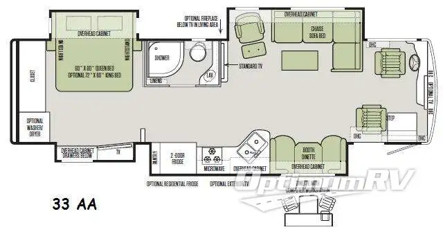 2015 Tiffin Allegro RED 33 AA Floorplan Photo