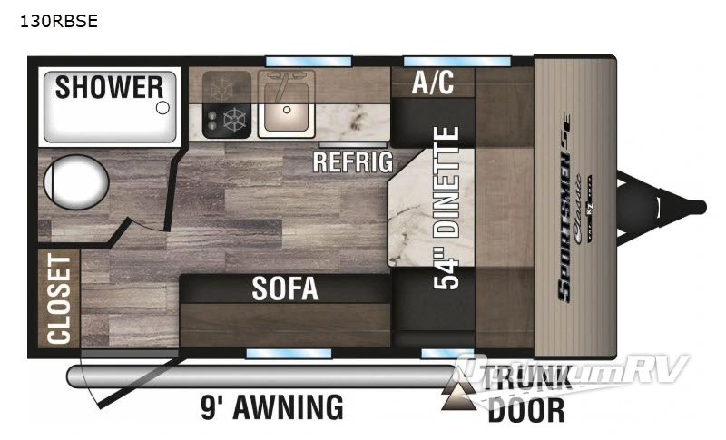 2020 KZ Sportsmen Classic SE 130RBSE Floorplan Photo