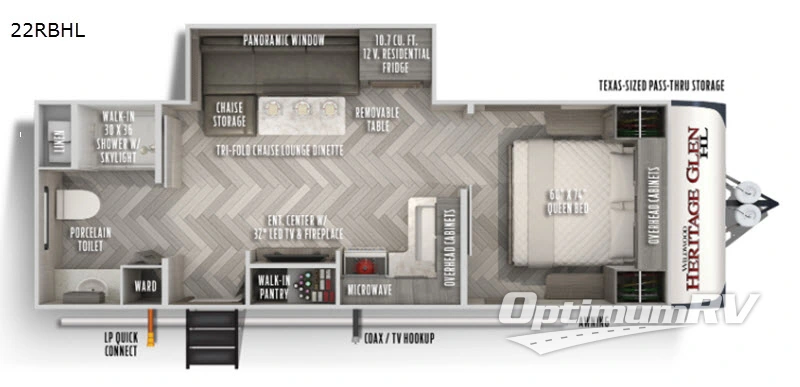 2020 Forest River Wildwood Heritage Glen Hyper-Lyte 22RBHL Floorplan Photo