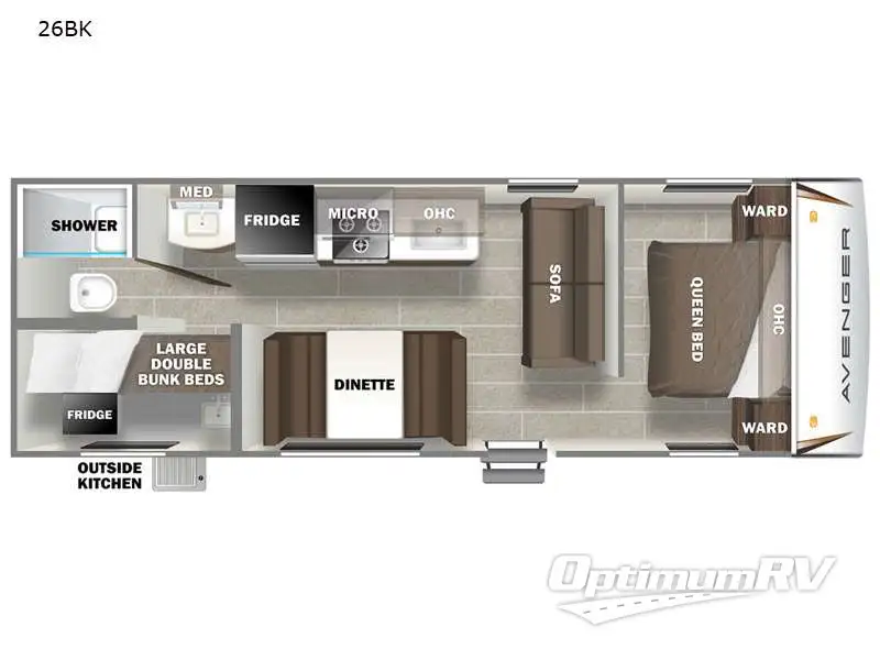 2021 Prime Time Avenger 26BK Floorplan Photo