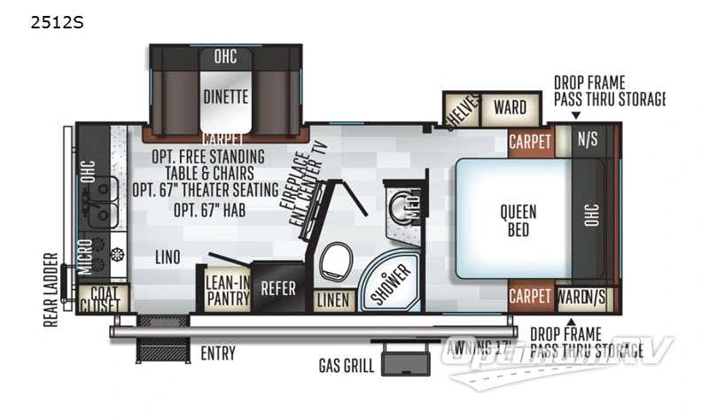 2019 Forest River Rockwood Mini Lite 2512S Floorplan Photo