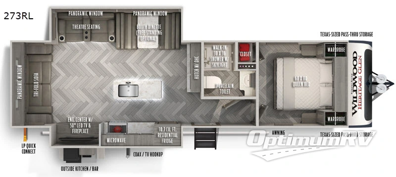 2020 Forest River Wildwood Heritage Glen 273RL Floorplan Photo