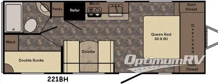 2016 CrossRoads Sunset Trail Ultra Lite 221BH Floorplan Photo