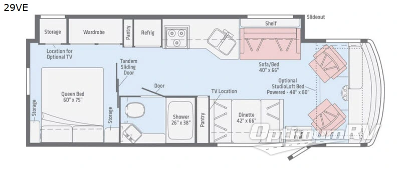 2018 Winnebago Vista 29VE Floorplan Photo