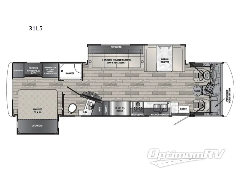 2021 Forest River Georgetown 5 Series 31L5 RV Floorplan Photo