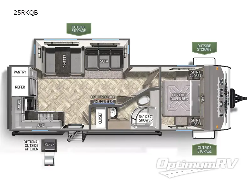 2023 Palomino Puma 25RKQB Floorplan Photo