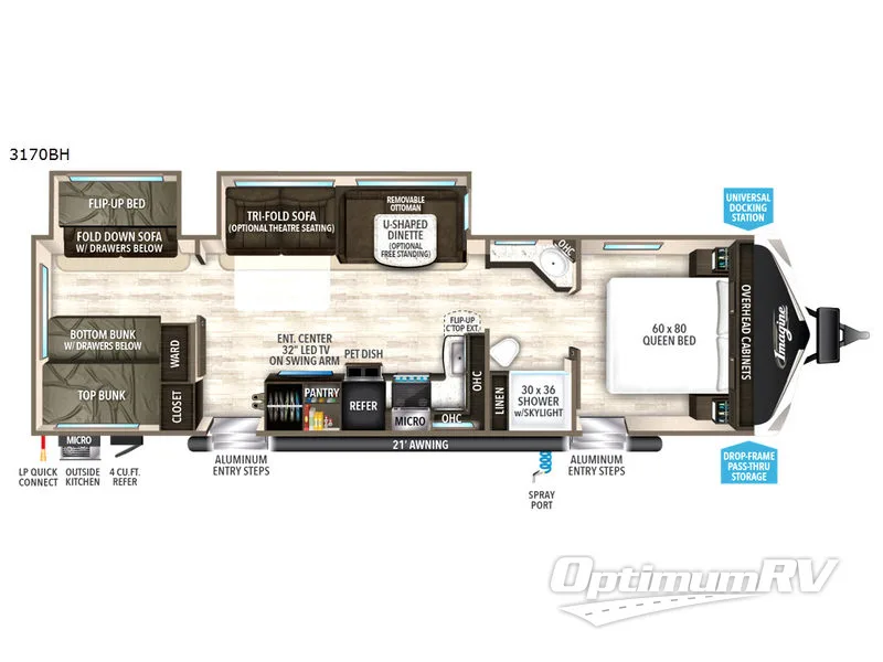 2018 Grand Design Imagine 3170BH Floorplan Photo