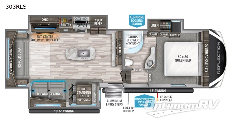 2020 Grand Design Reflection 303 RLS Floorplan Photo