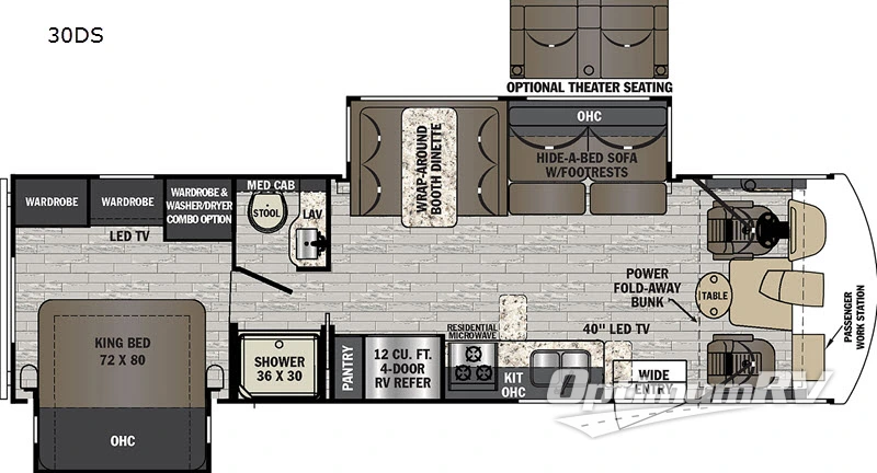 2020 Forest River FR3 30DS Floorplan Photo