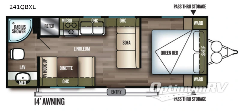 2018 Forest River Wildwood X-Lite 241QBXL Floorplan Photo