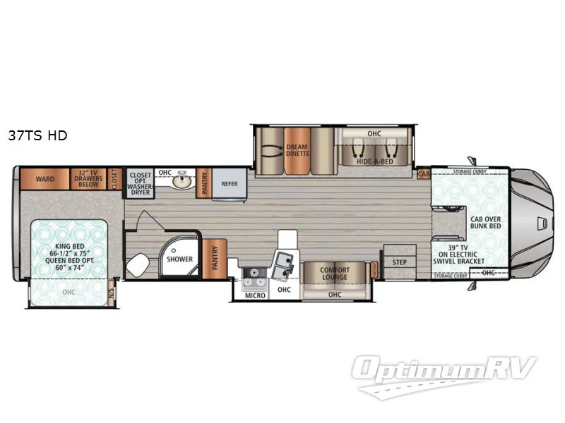 2017 Dynamax FORCE 37TS HD Floorplan Photo