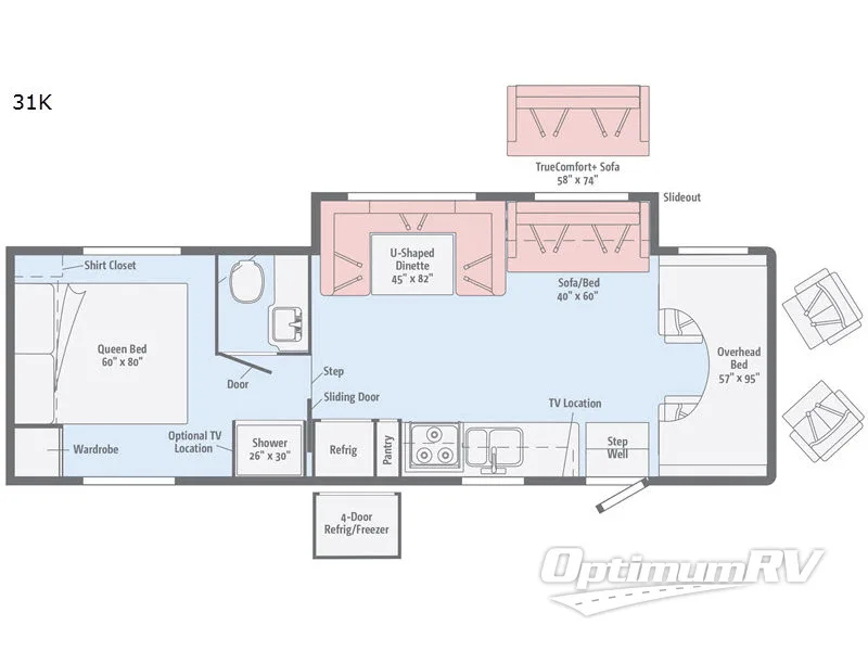 2019 Winnebago Minnie Winnie 31K Floorplan Photo