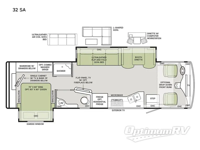 2022 Tiffin Open Road Allegro 32 SA RV Floorplan Photo