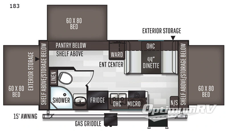 2020 Forest River Flagstaff Shamrock 183 Floorplan Photo