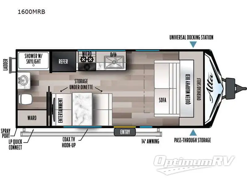 2023 East To West Alta 1600MRB RV Floorplan Photo