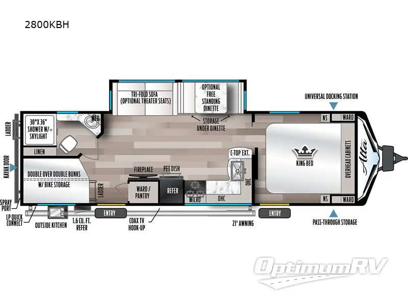 2023 East To West Alta 2800KBH RV Floorplan Photo