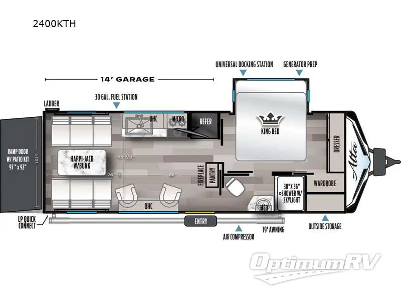 2023 East To West Alta 2400KTH RV Floorplan Photo