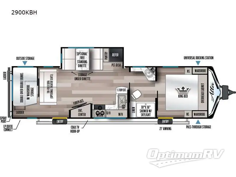 2023 East To West Alta 2900KBH RV Floorplan Photo