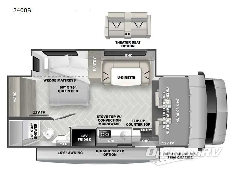2024 Forest River Sunseeker MBS 2400B Floorplan Photo