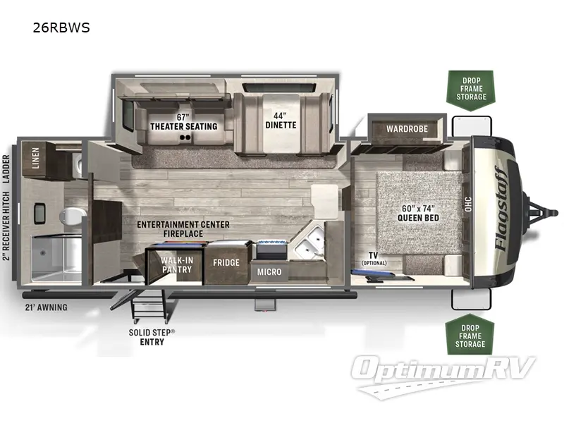 2023 Forest River Flagstaff Super Lite 26RBWS Floorplan Photo