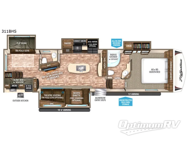 2017 Grand Design Reflection 311BHS Floorplan Photo