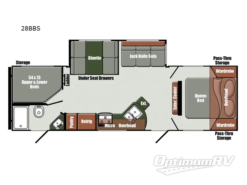 2024 Gulf Stream Gulf Breeze Limited Edition 28BBS RV Floorplan Photo