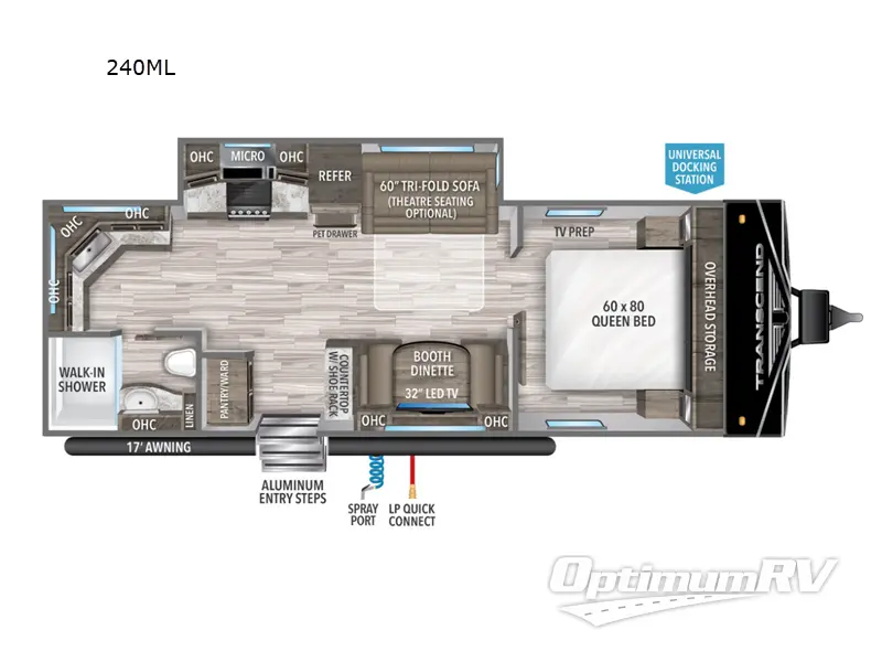 2024 Grand Design Transcend Xplor 240ML RV Floorplan Photo