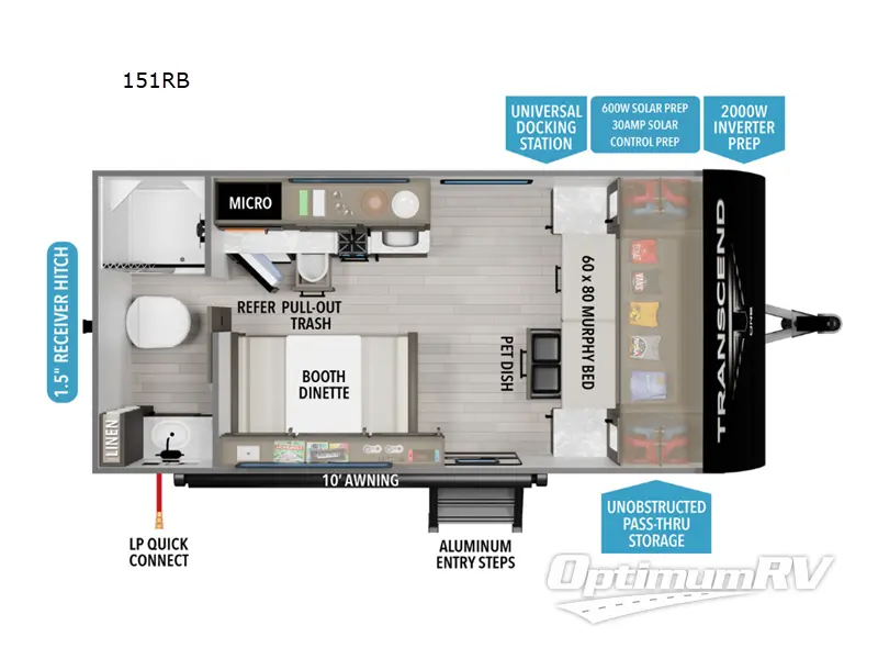2025 Grand Design Transcend One 151RB Floorplan Photo