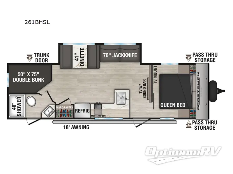 2025 KZ Sportsmen Select 261BHSL Floorplan Photo