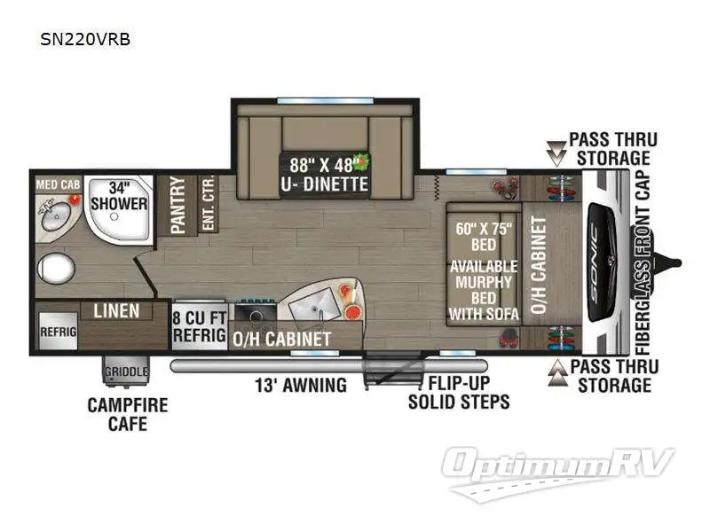 2024 Venture Sonic SN220VRB RV Floorplan Photo