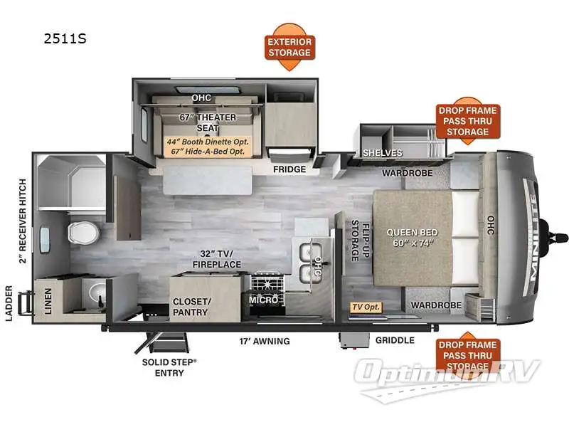 2023 Forest River Rockwood Mini Lite 2511S Floorplan Photo
