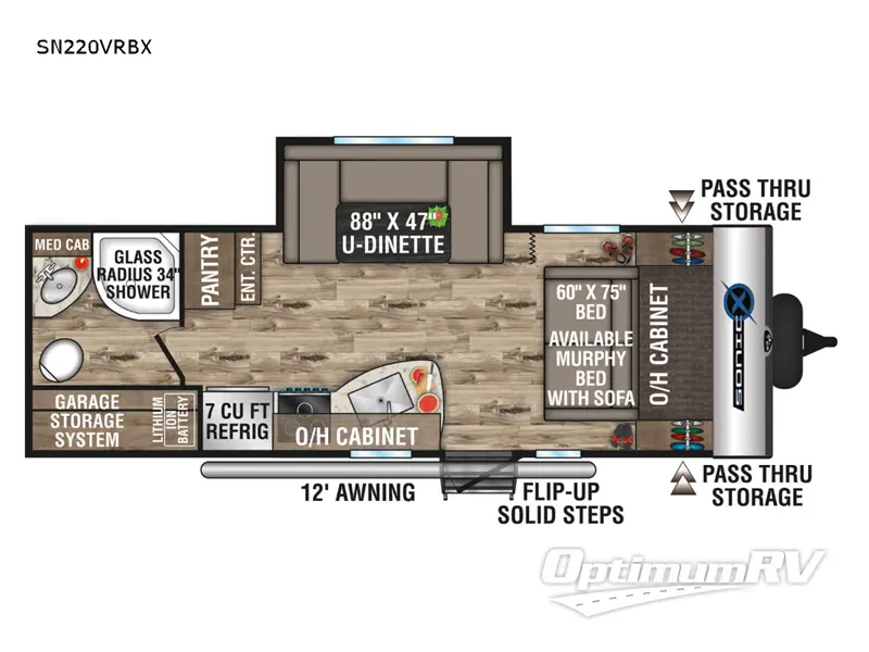 2023 Venture Sonic 220VRBX RV Floorplan Photo