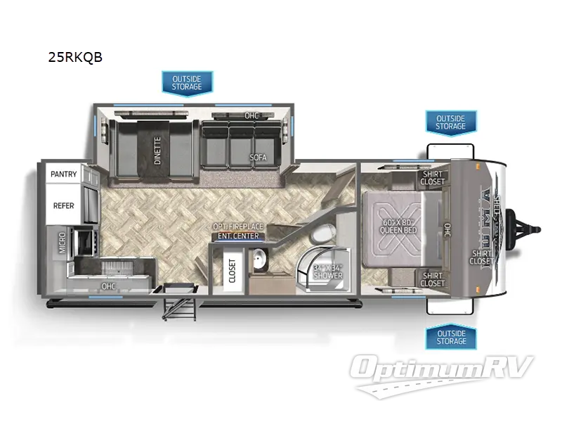 2023 Palomino Puma 25RKQB RV Floorplan Photo