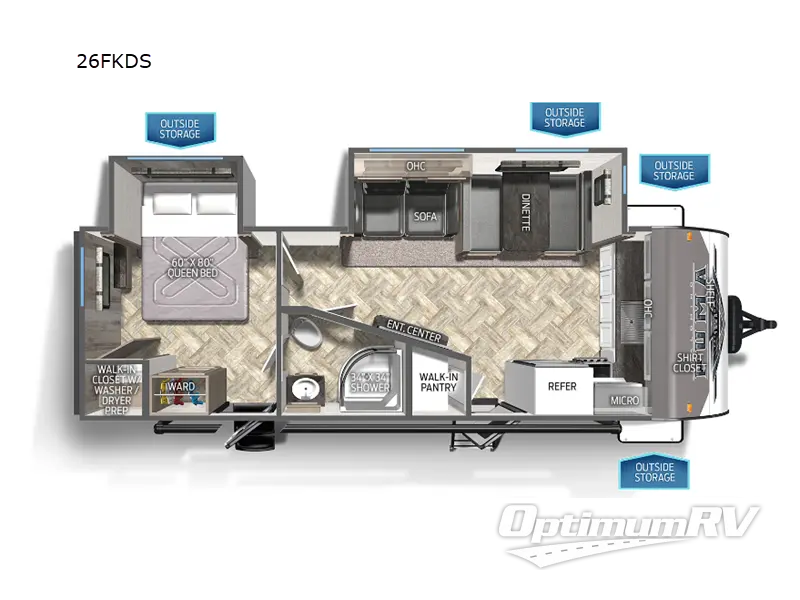 2023 Palomino Puma 26FKDS RV Floorplan Photo