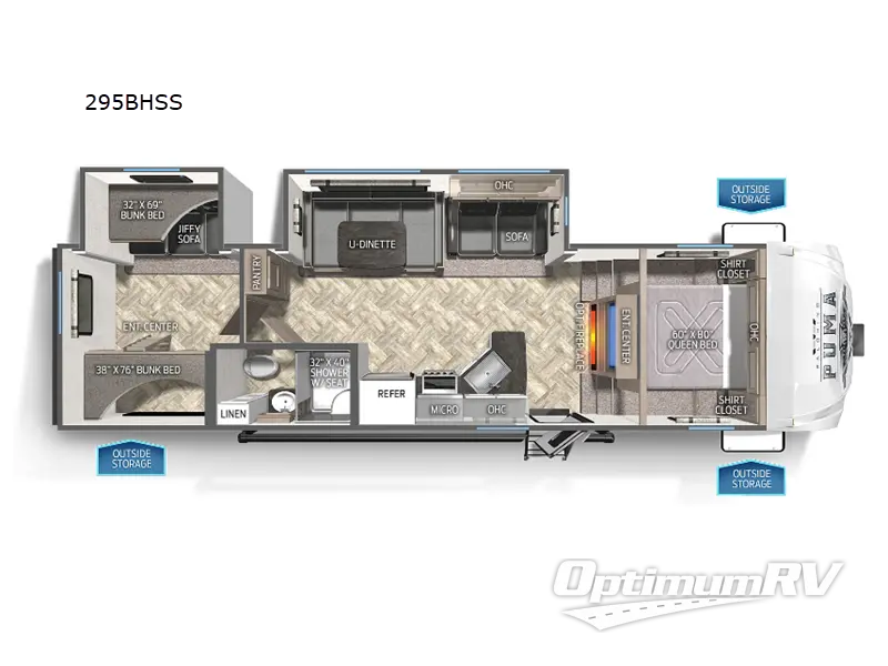 2023 Palomino Puma 295BHSS Floorplan Photo