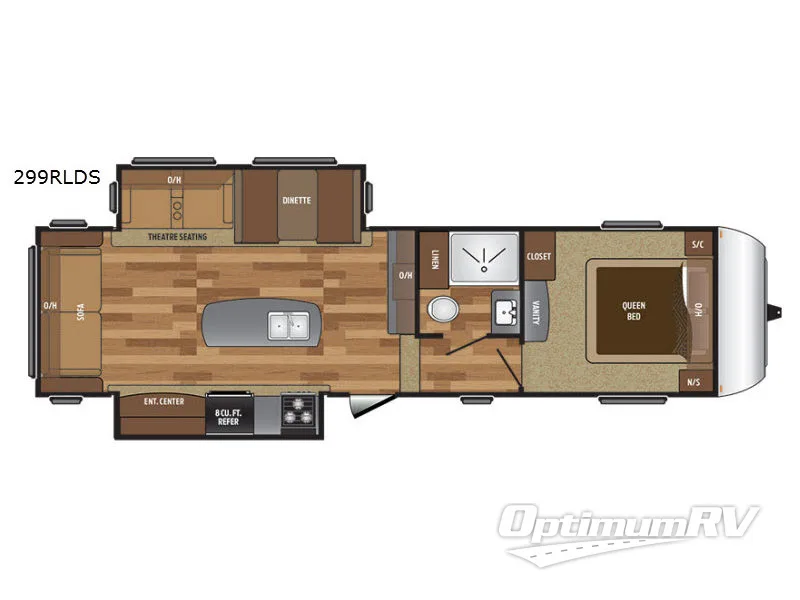 2017 Keystone Hideout 299RLDS Floorplan Photo