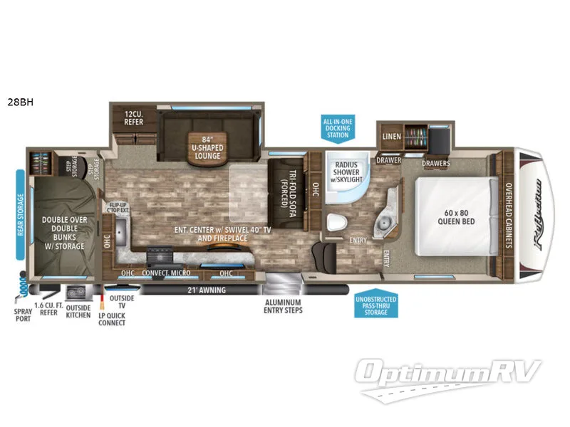 2018 Grand Design Reflection 28BH Floorplan Photo