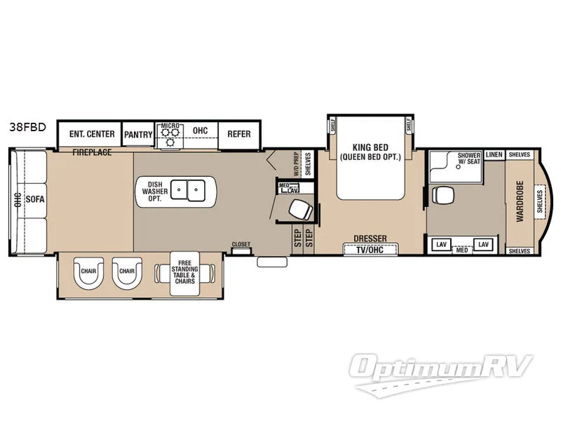2018 Forest River Cedar Creek Hathaway Edition 38FBD Floorplan Photo