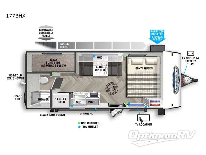 2021 Forest River Salem FSX 177BHX Floorplan Photo