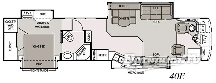 2007 Mandalay Luxury Division Mandalay Class A 40E RV Floorplan Photo