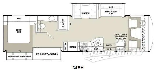 2014 Coachmen Mirada 34BH Floorplan Photo