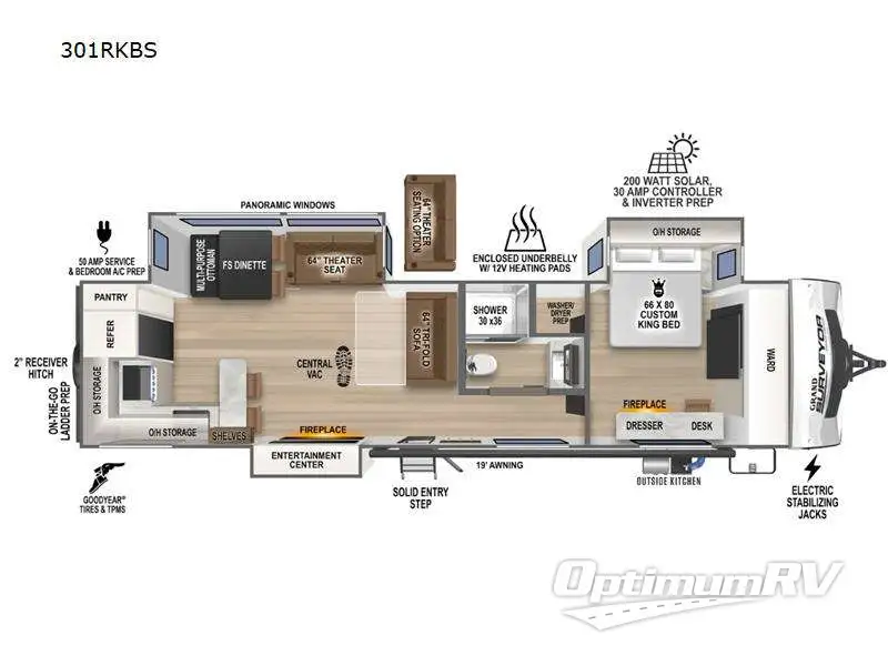 2024 Forest River Grand Surveyor 301RKBS Floorplan Photo
