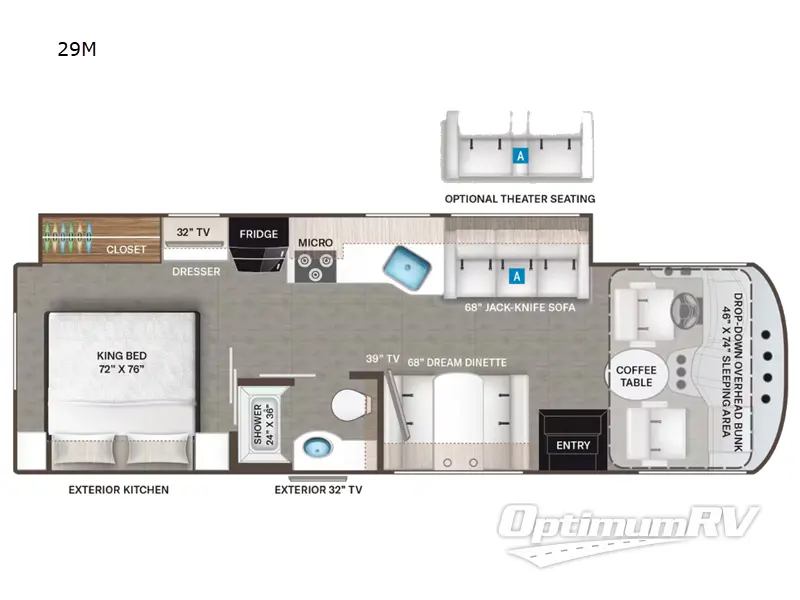 2024 Thor Hurricane 29M RV Floorplan Photo