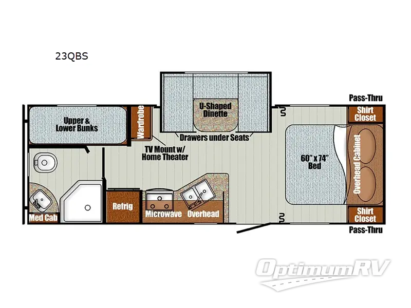 2024 Gulf Stream Vintage Cruiser 23QBS RV Floorplan Photo