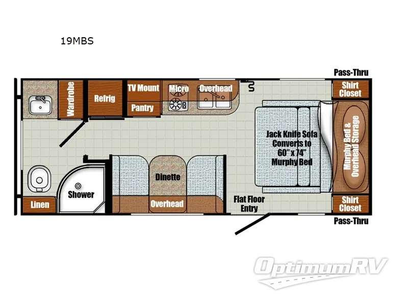 2024 Gulf Stream Vintage Cruiser 19MBS RV Floorplan Photo