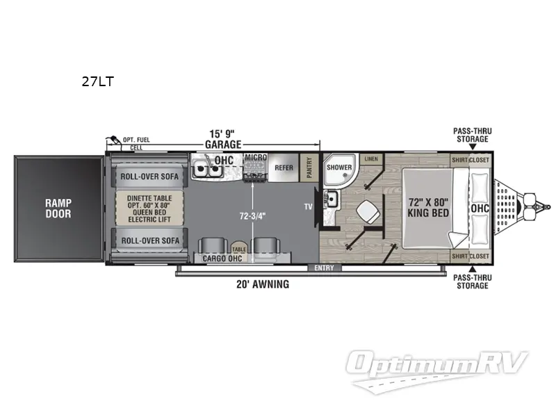 2024 Forest River Work and Play 27LT Floorplan Photo