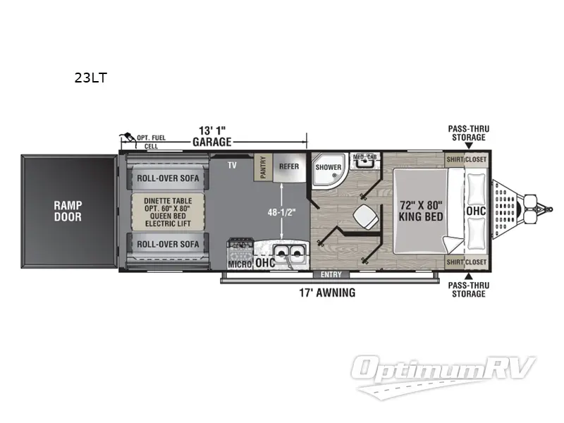 2024 Forest River Work and Play 23LT Floorplan Photo